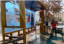 عملیات شستشوی ایستگاه های تاکسی شهر رودهن